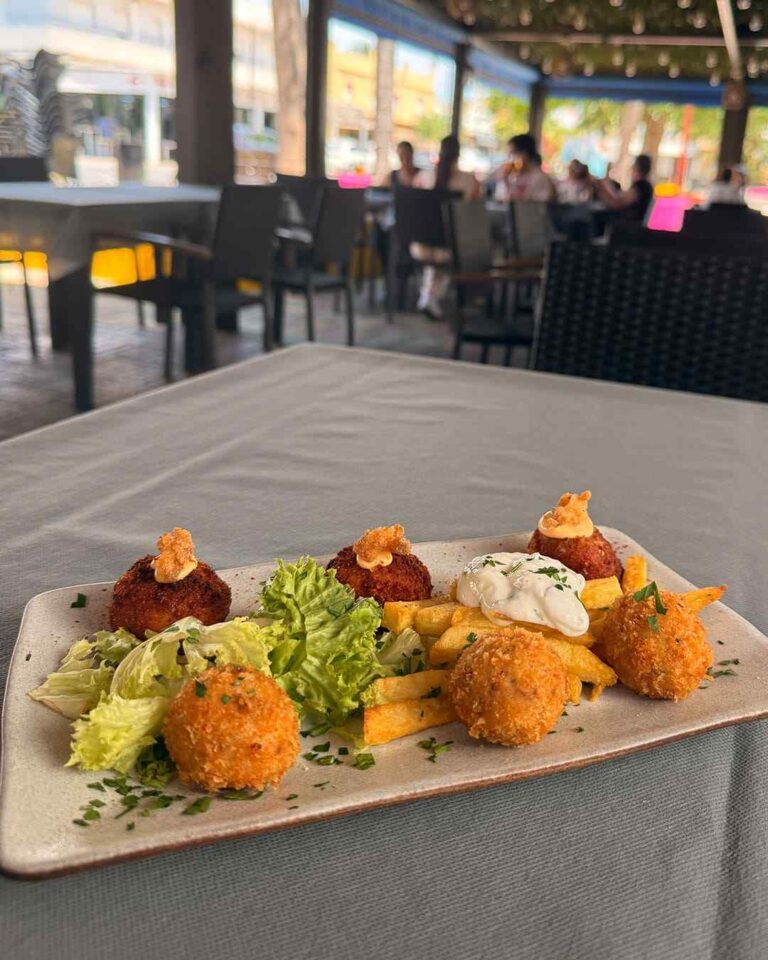 Vista de croquetas redondas caseras